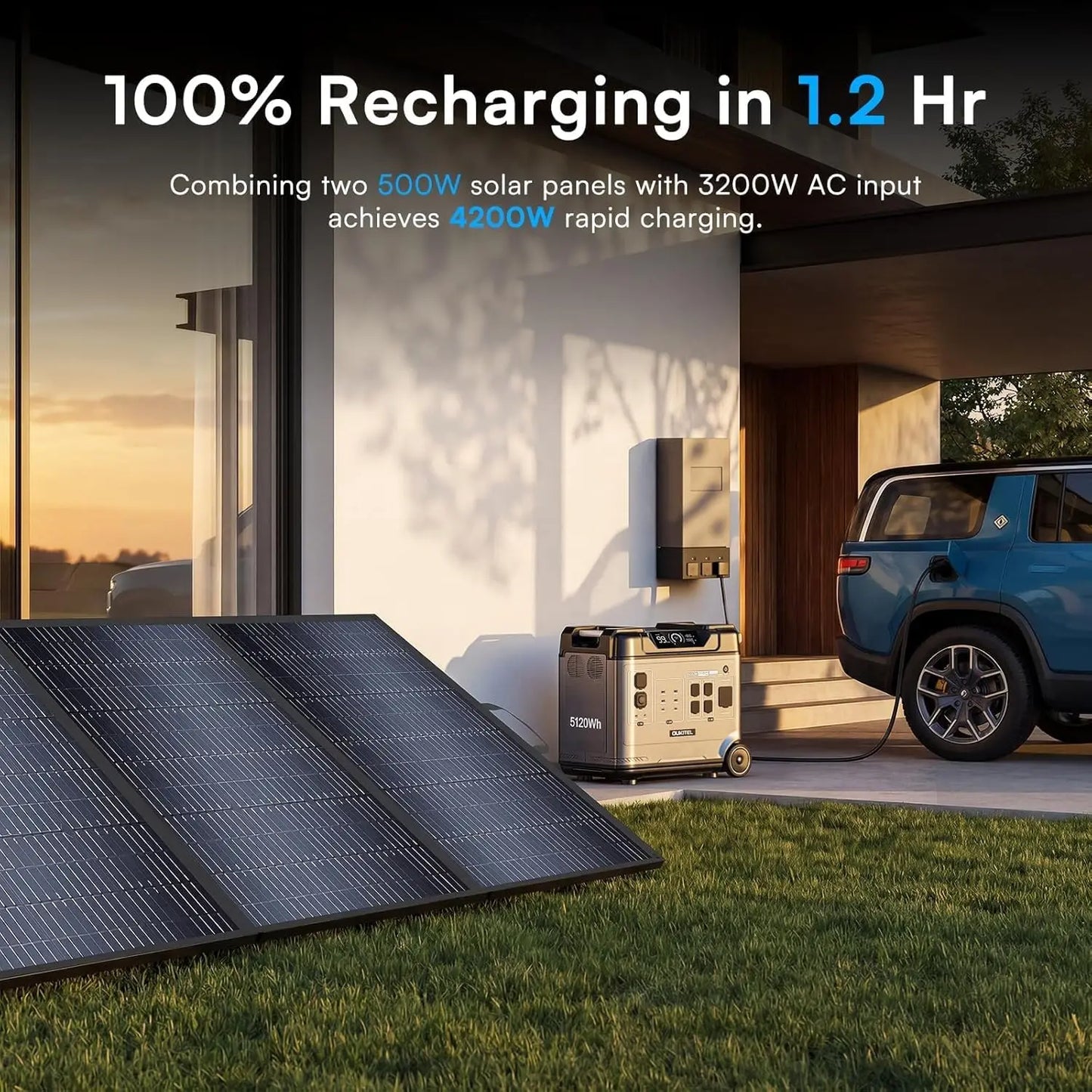 OUKITEL BP5000 Pro Max 5120Wh LiFePO4 Portable Power Station Solar Generator
