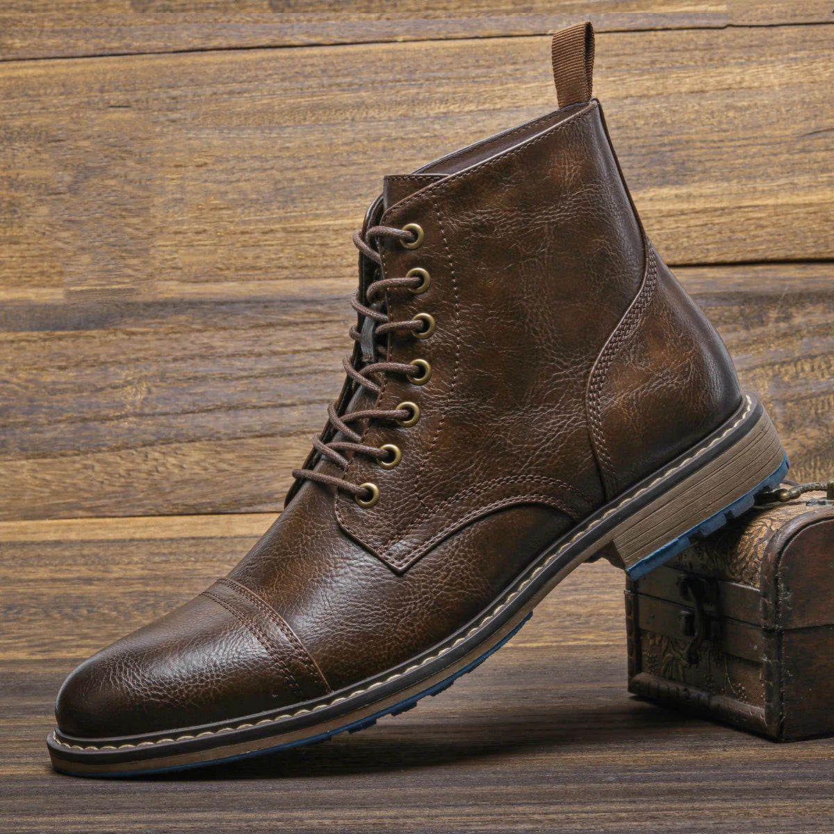 Hecrafted Men Ankle Boots ZIP Closure Comfortable Fashion Footwear