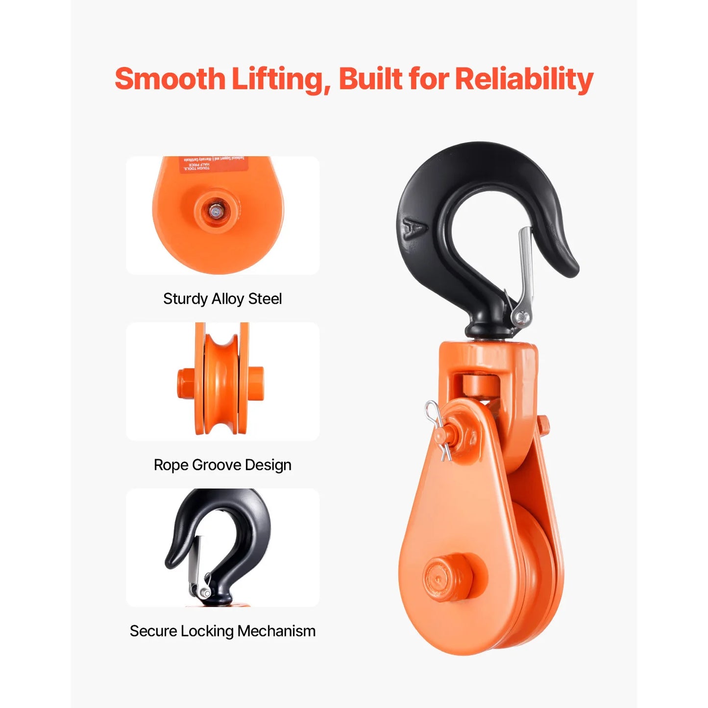 SucceBuy 2 Ton Snatch Block Pulley With Swivel Hook