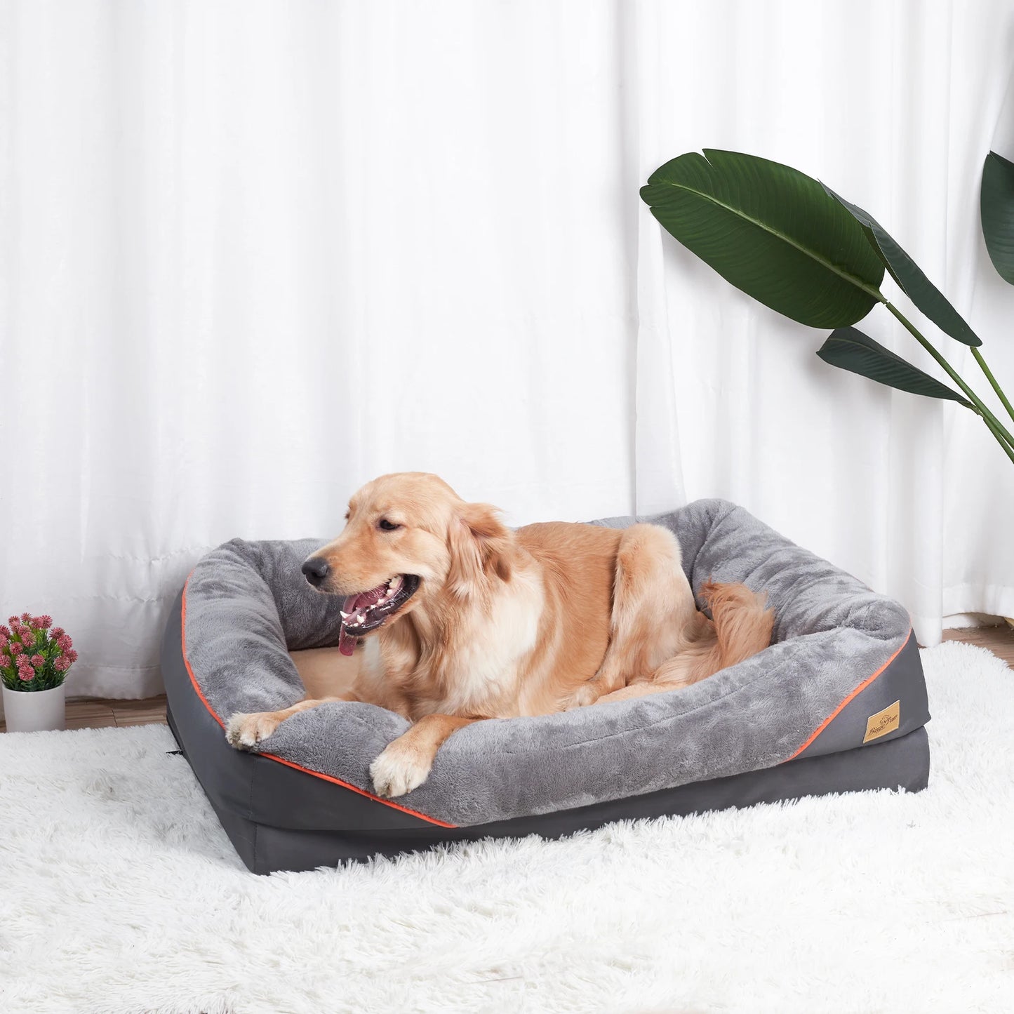 BINGOPAW Anti Allergy Dog Bed Removable Washable Fleece Waterproof Cover