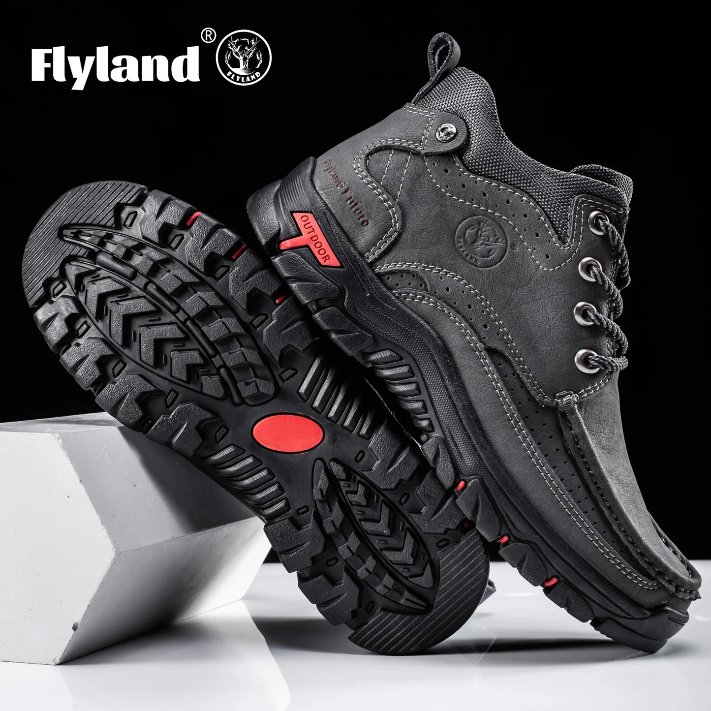Flyland Vintage Leather Chukka Boots Mens Casual Office Shoes