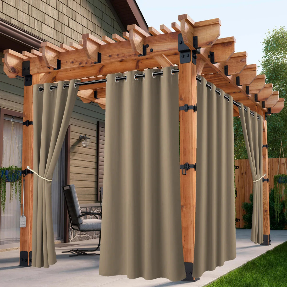 Sabalanica Waterproof Outdoor Curtains Grommet Top Sun Blocking UV Protection