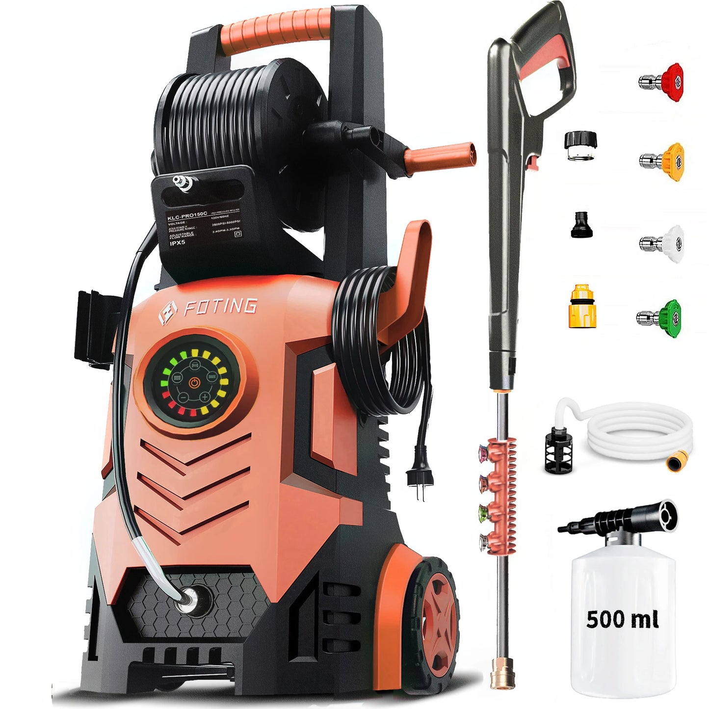 FF FOTING 5000 PSI Pressure Washer 3.3 GPM Foam Cannon