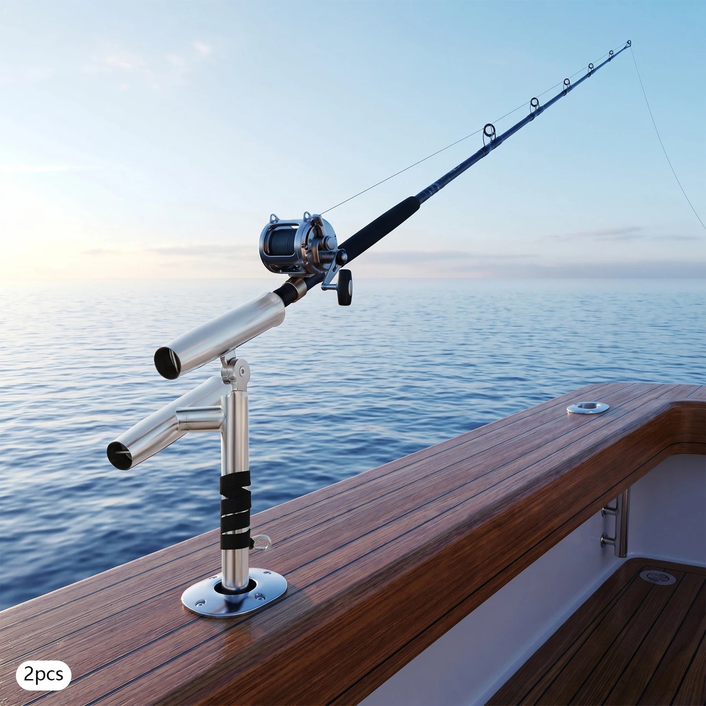 Double Ended Fishing Rod Holders For Boats Stainless Steel Bracket
