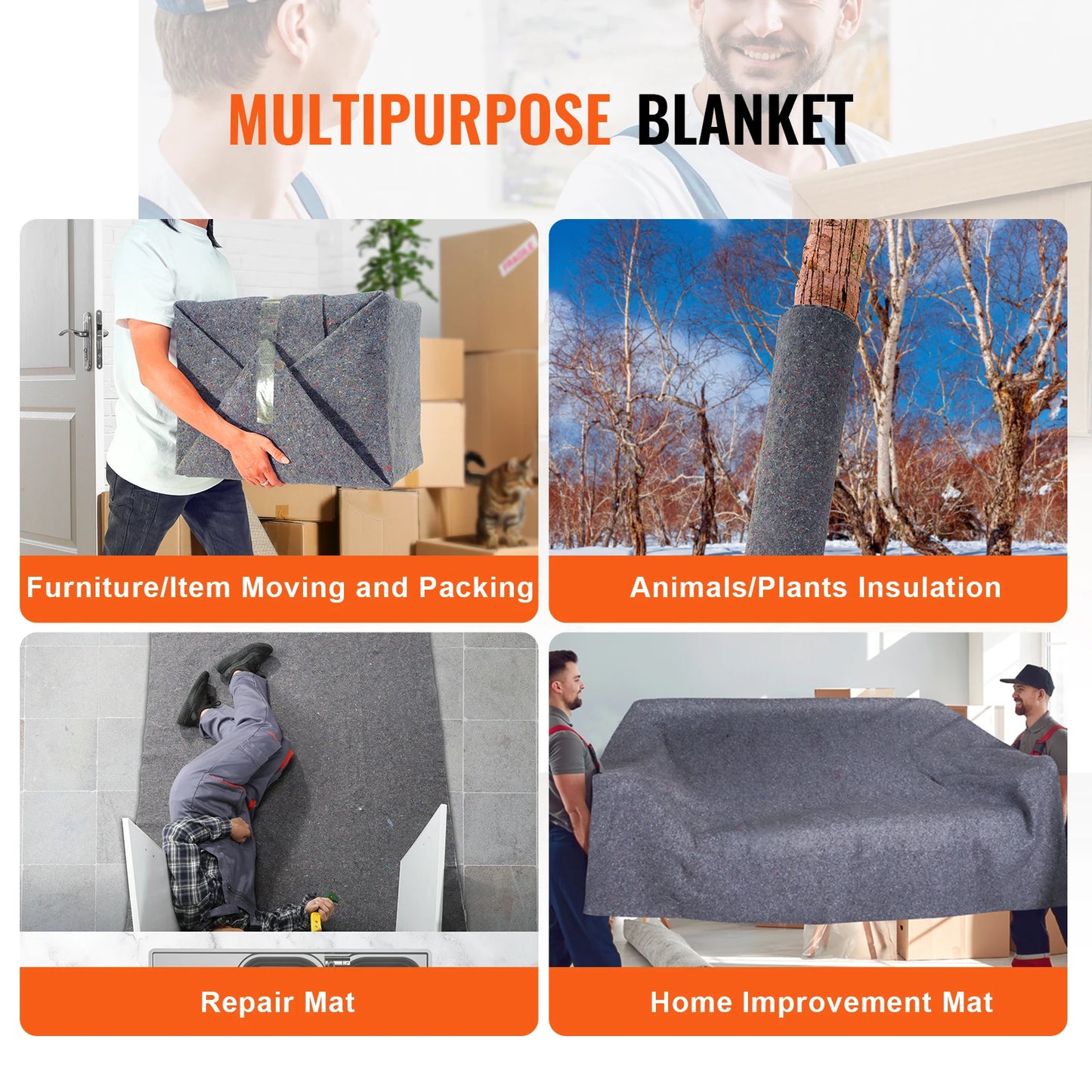 SucceBuy Heavy Duty Moving Blanket Recycled Cotton Packing Pads