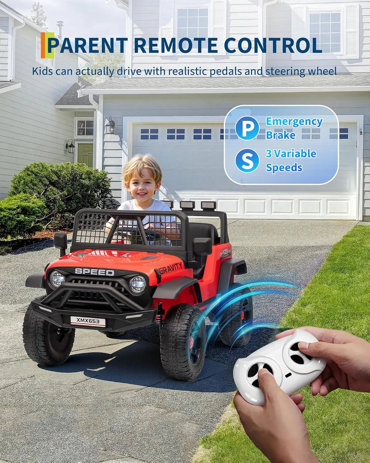 HiMISS Kids Electric Ride On Truck With Remote Control