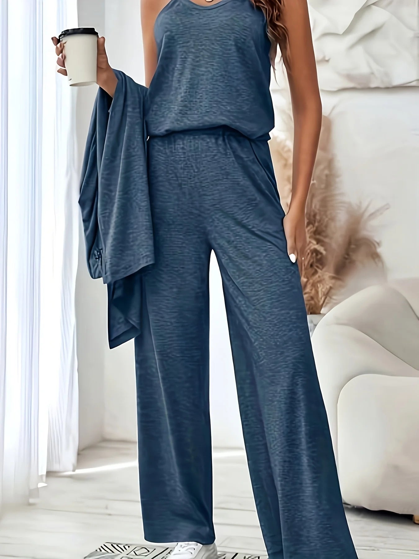Women Plus Size Knit 3 Piece Lounge Set