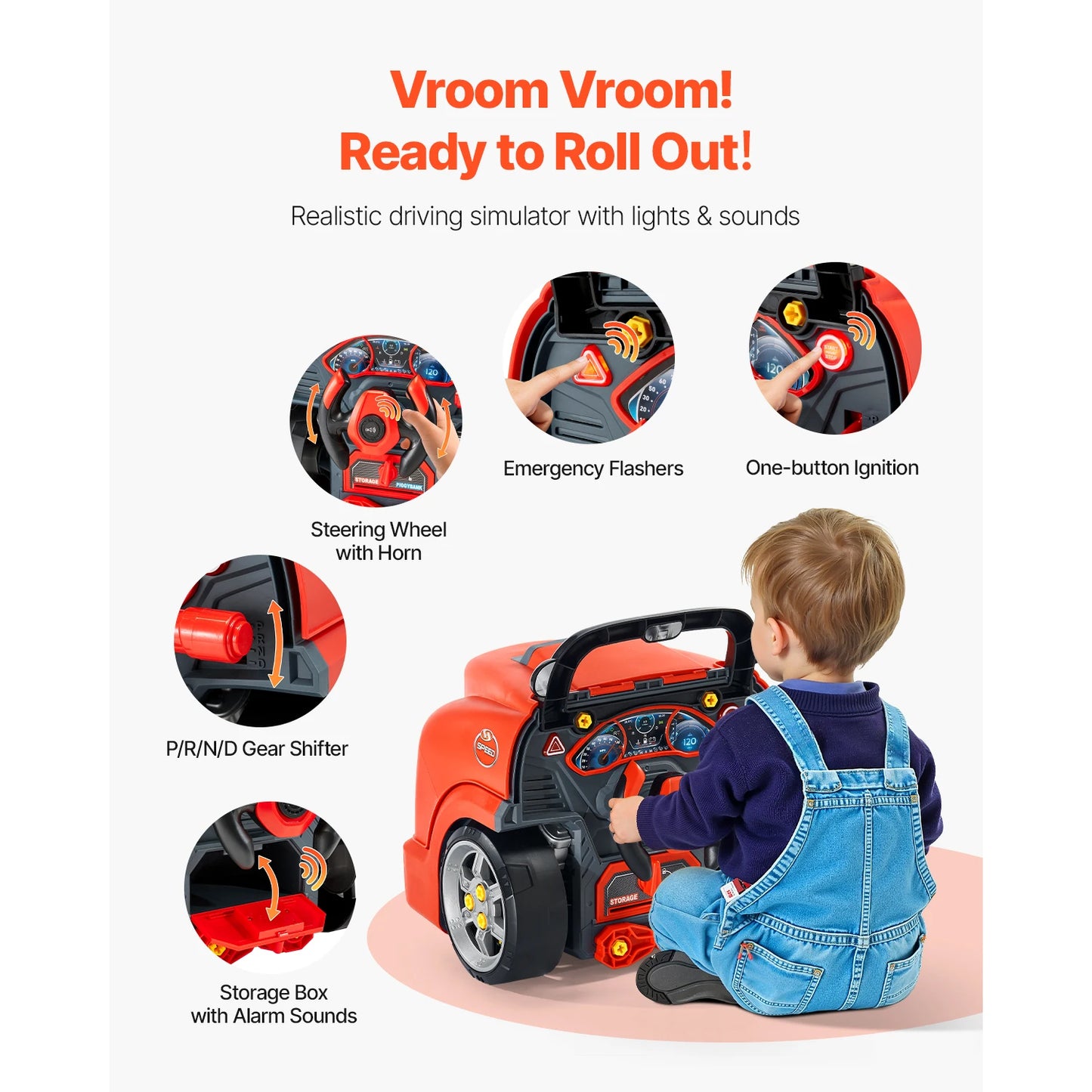 SucceBuy 60 Pcs Kids Mechanic Car Repair Set Removable Parts