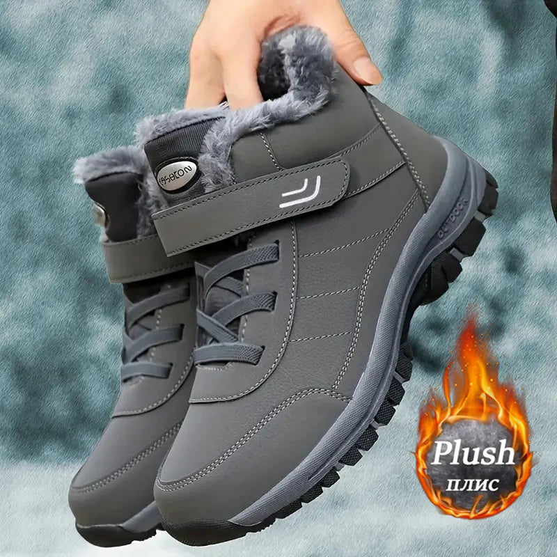 Women Fleece Lined Snow Boots Non Slip Winter Hiking Shoes
