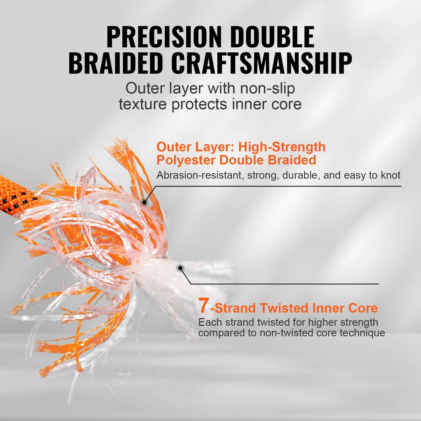 SucceBuy 120 Ft Dual Weave Polyester Cord Rope