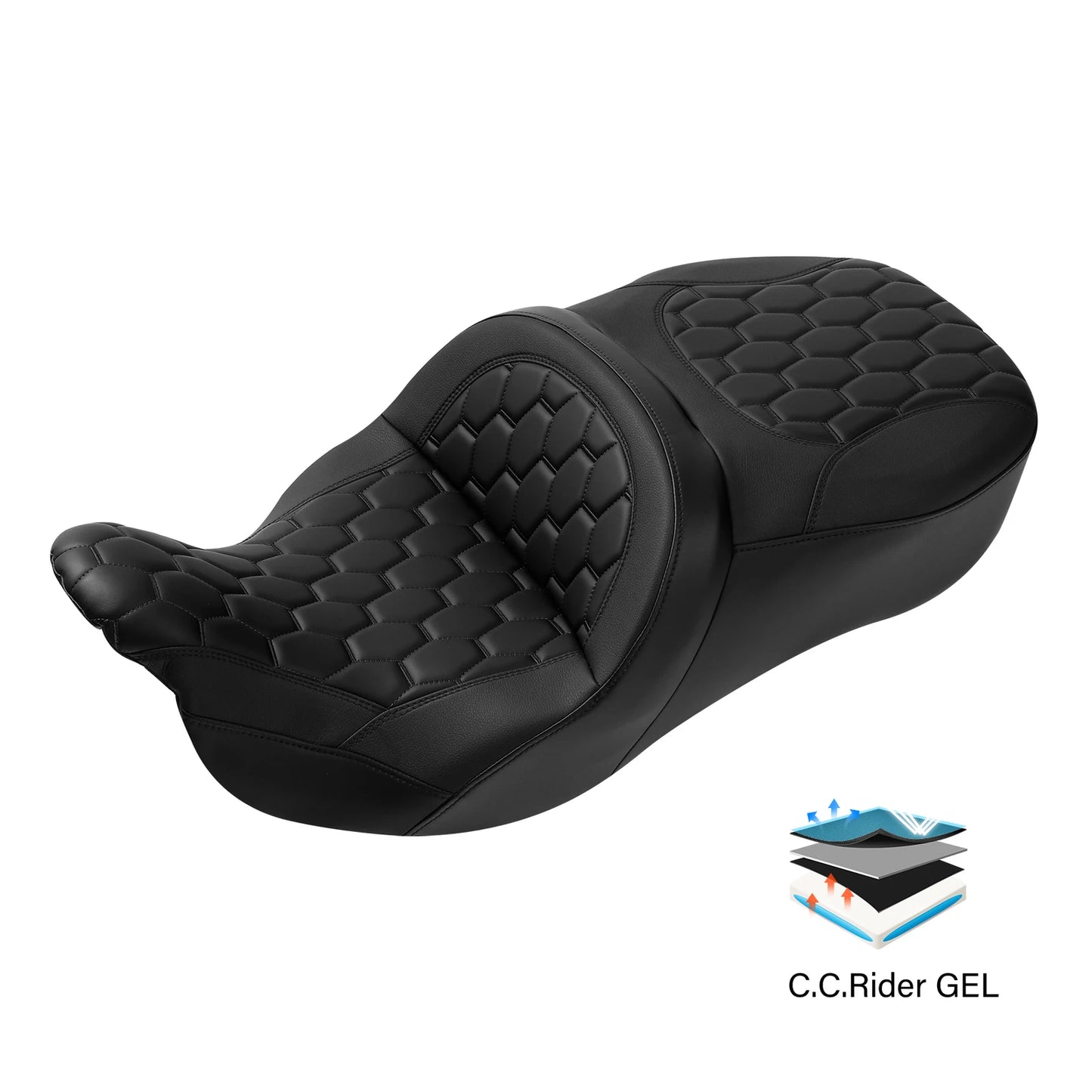 WASONTEDA Gel Seat For Touring Road Street Glide