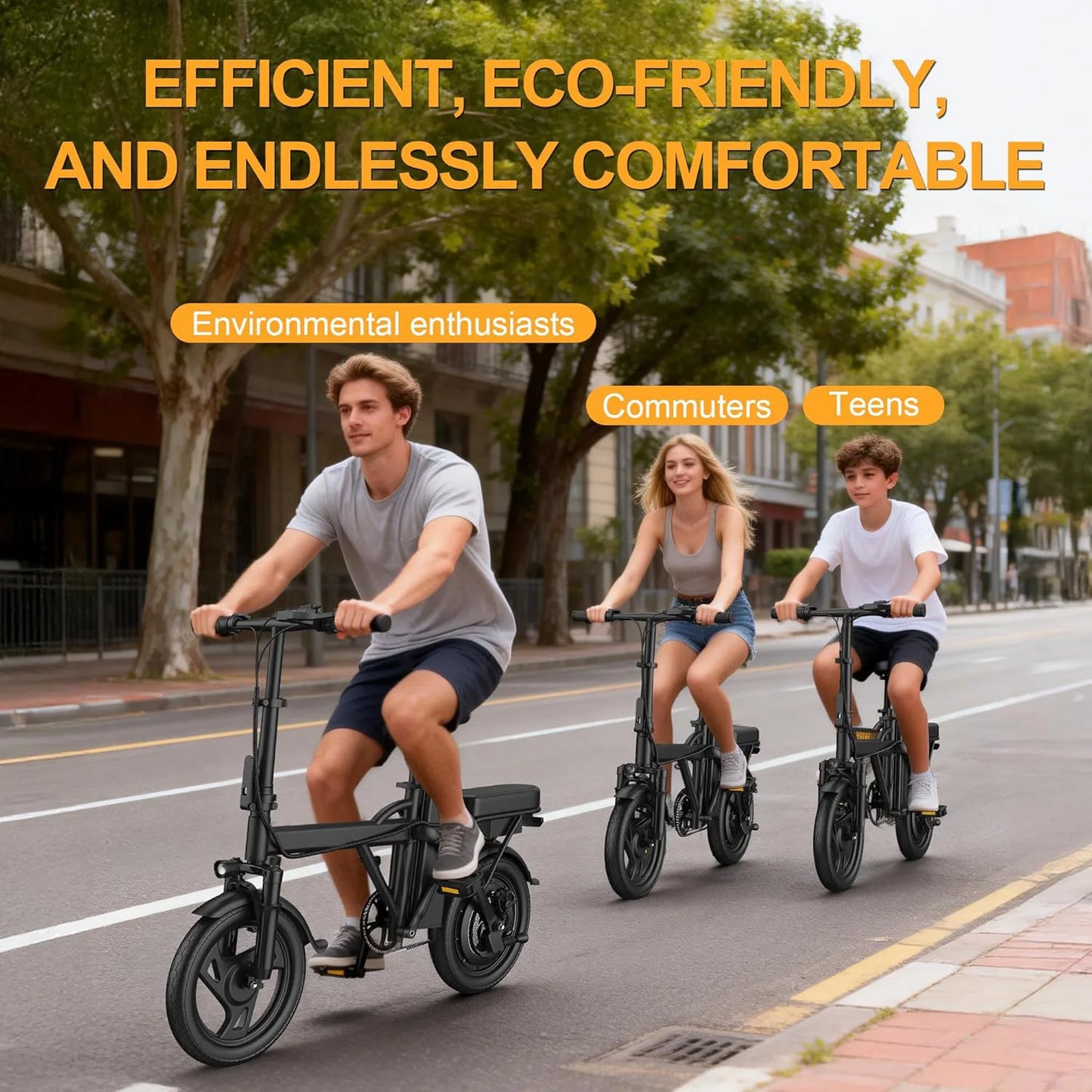 Ladped 14 Inch Foldable Two Seat Electric Bike
