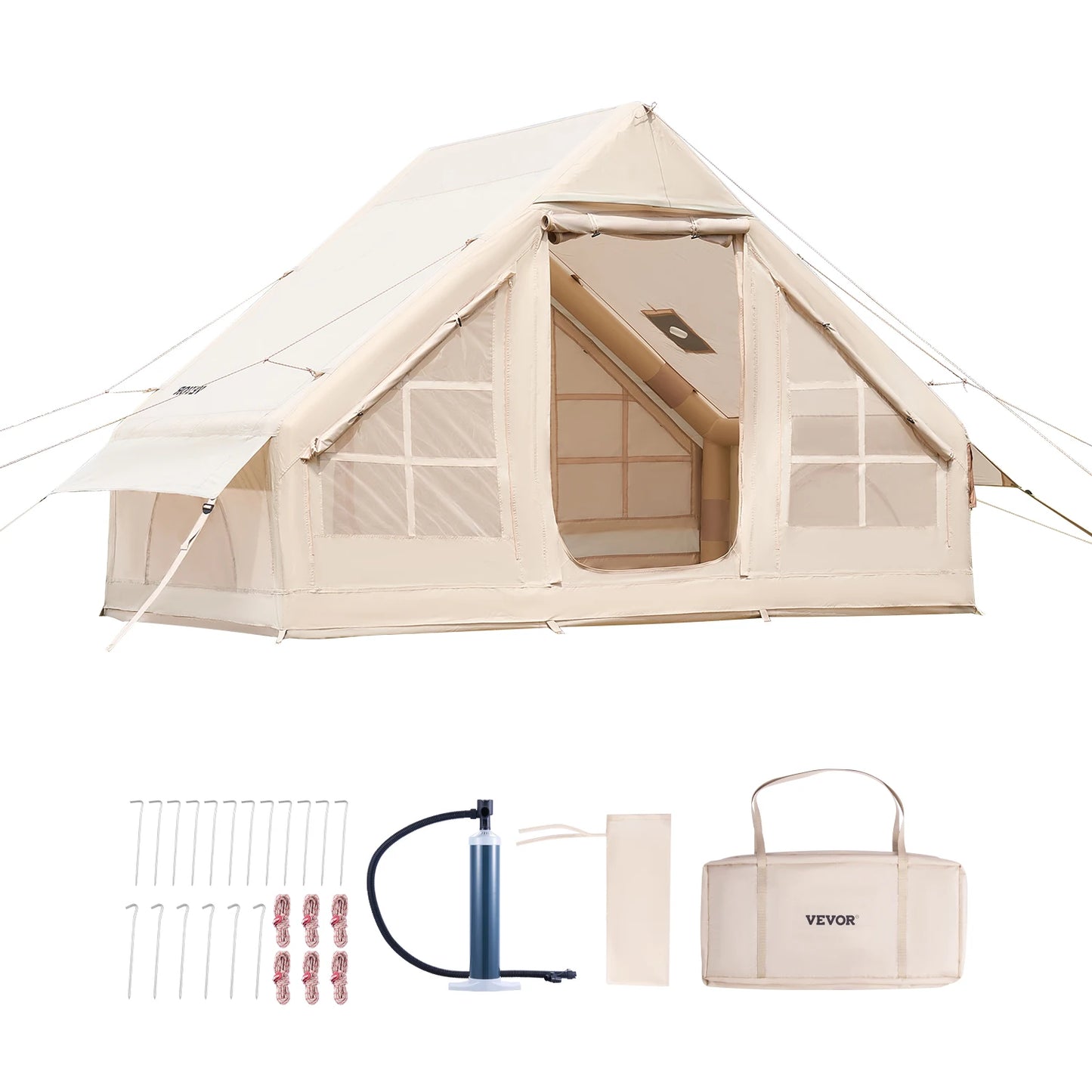 SucceBuy Inflatable Blow Up Tent With Pump And Stove Jack