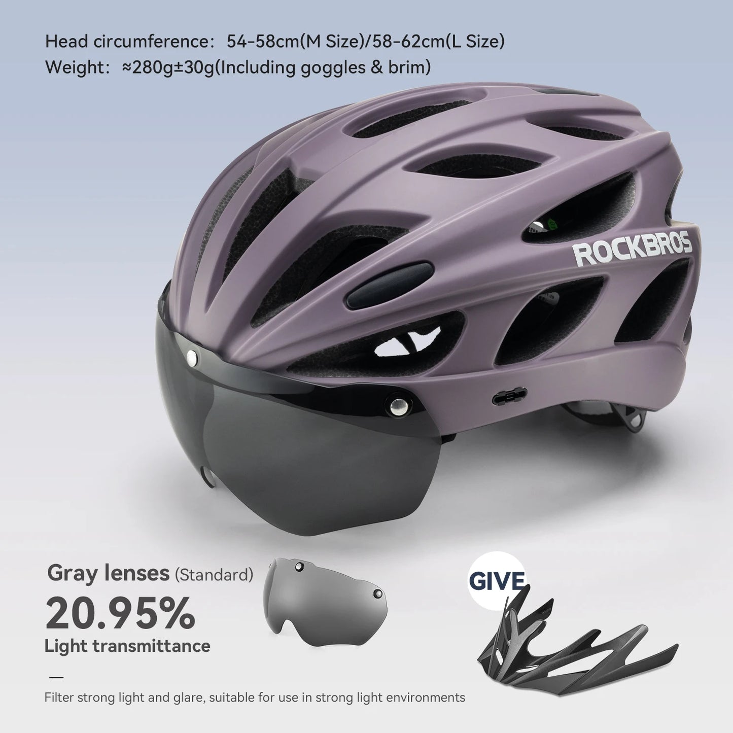 ROCKBROS MTB Road Cycling Helmet With Integrated Goggles