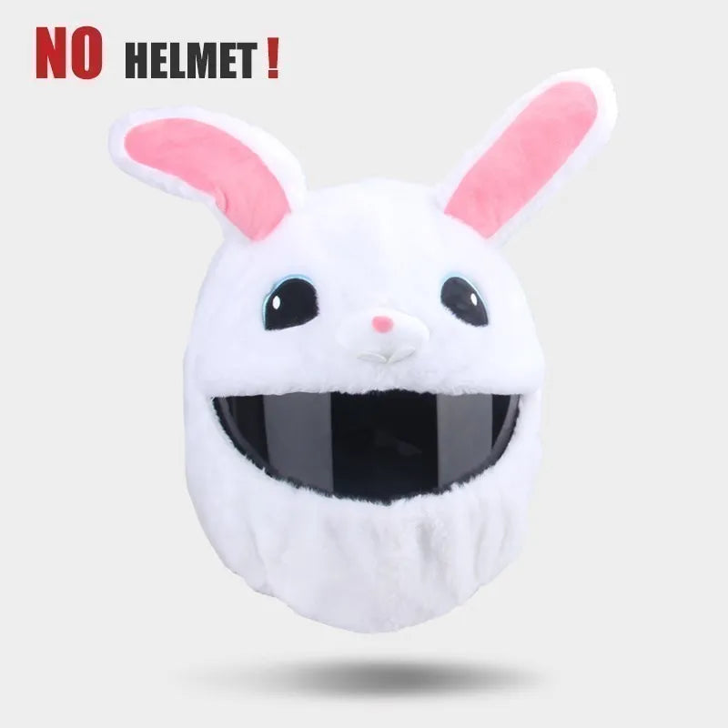UchOOSE Cartoon Plush Motorcycle Helmet Cover With Ears
