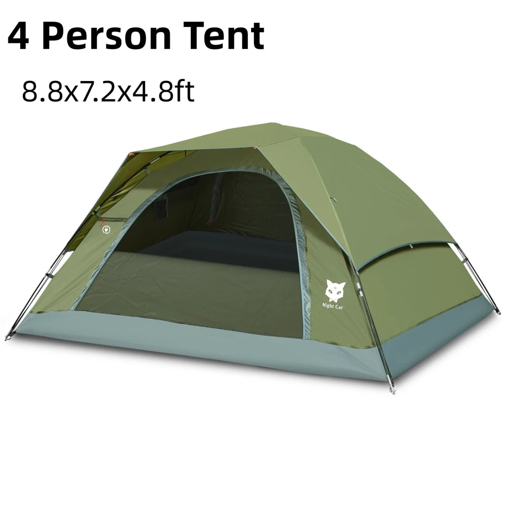 Night Cat Waterproof Double Layer Tent Rainfly Easy Clip Setup