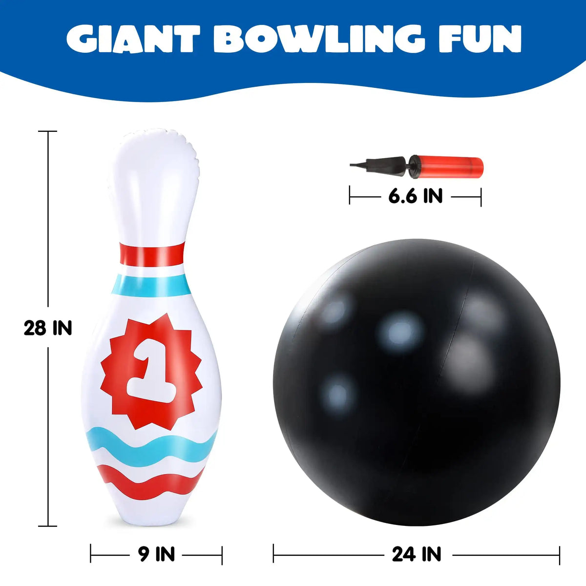 Joyfy Giant Inflatable Bowling Set For Kids