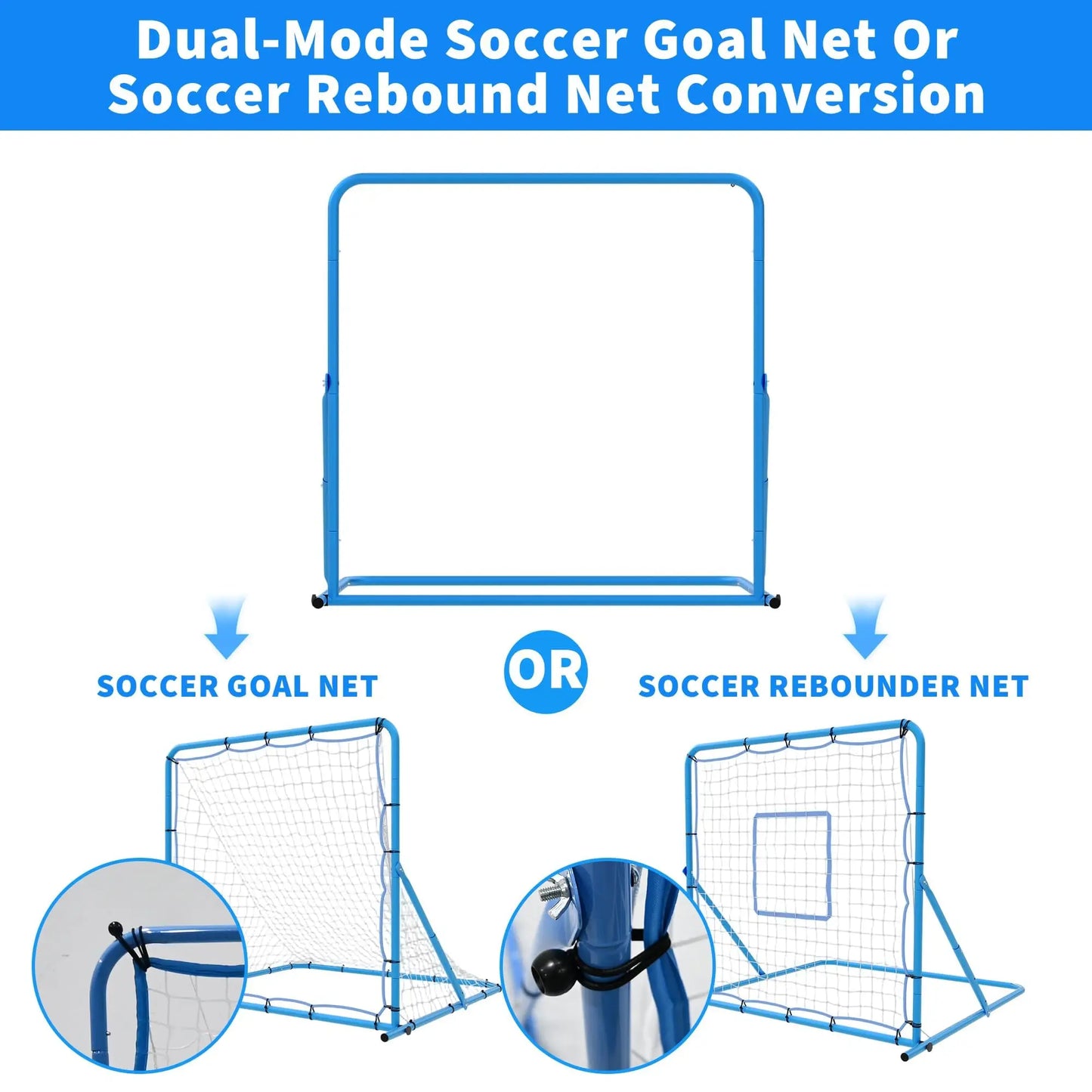 HiMiss Adjustable Multi-Sport Soccer Rebounder Net Training