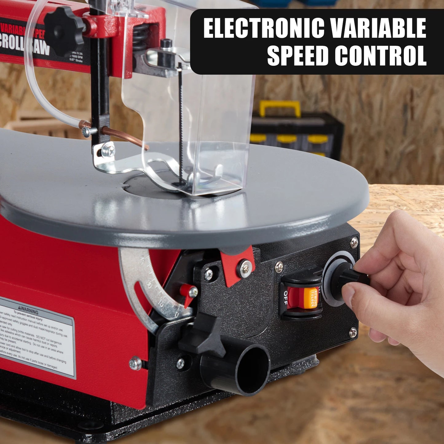 HiMISS Variable Speed Scroll Saw With Tilting Worktable LED Light