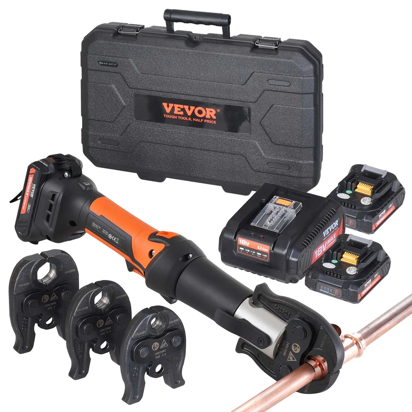 SucceBuy 18V Electric Pipe Crimping Tool Kit With Three Jaws