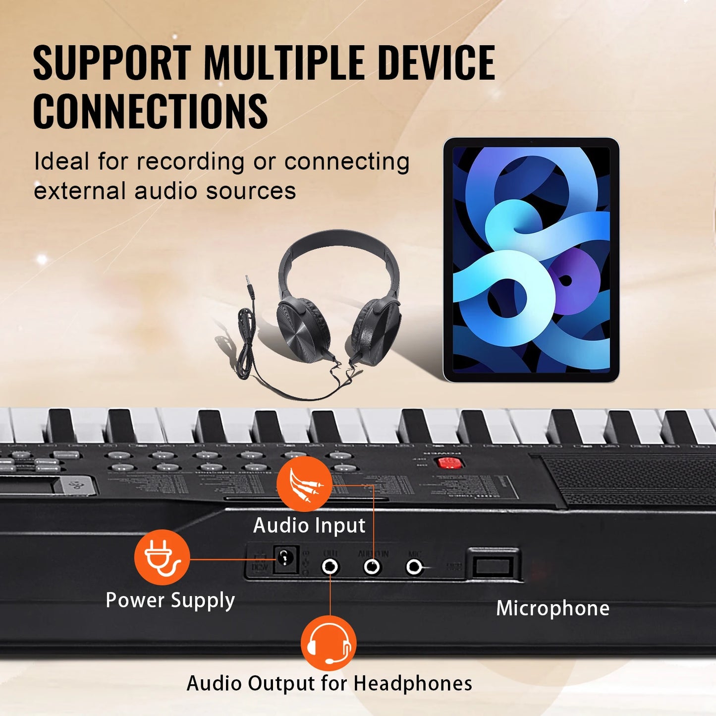 SucceBuy 61 Key Digital Keyboard Piano 200 or 600 Tones