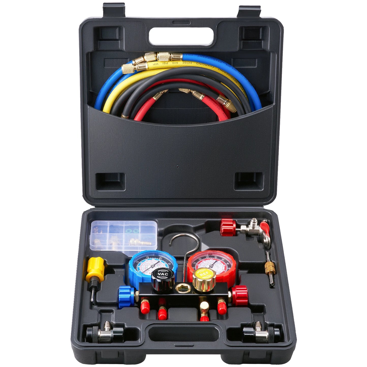 SucceBuy 4 Way AC Manifold Gauge Set With Hoses R134A