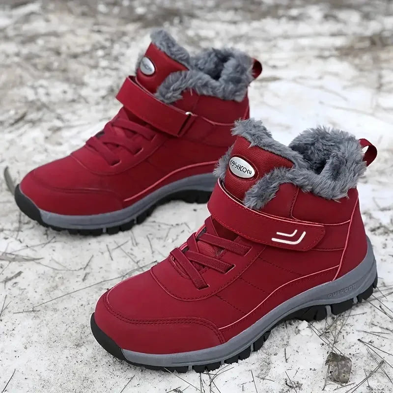 Women Fleece Lined Snow Boots Non Slip Winter Hiking Shoes