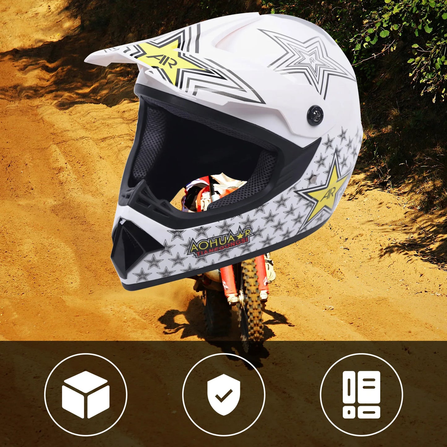 Youth Abs Motocross Helmet Goggles Gloves Protective Racing Gear Kit