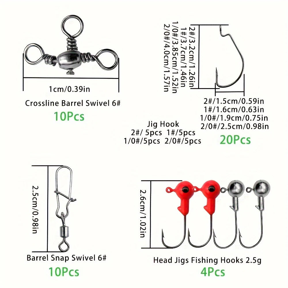187 Pcs Ultimate Fishing Kit With Premium Hooks And Tackle