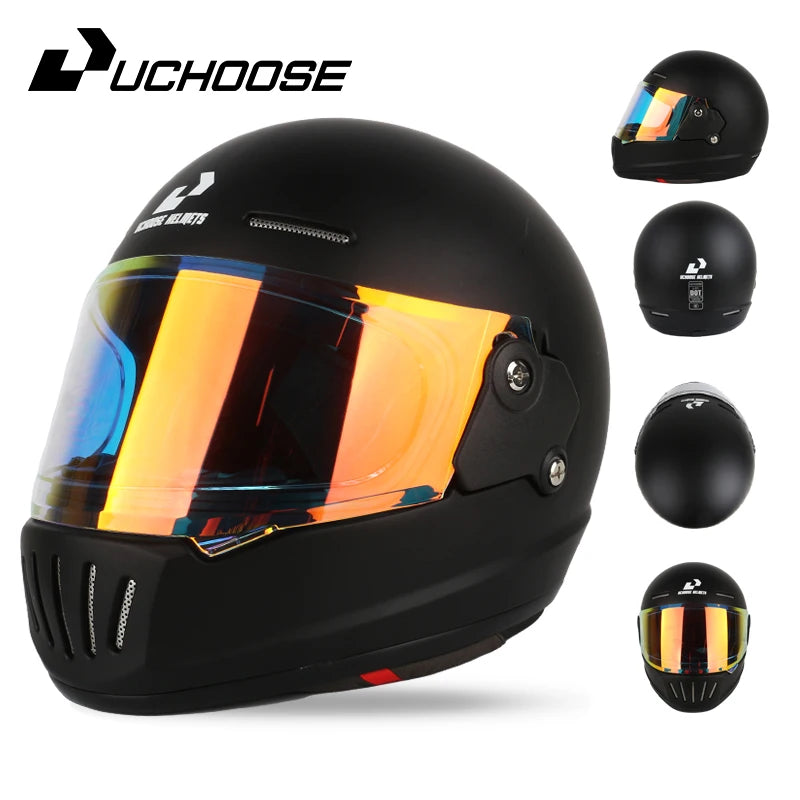 Uchoose Retro Open Face Motorcycle Helmet Dot Certified