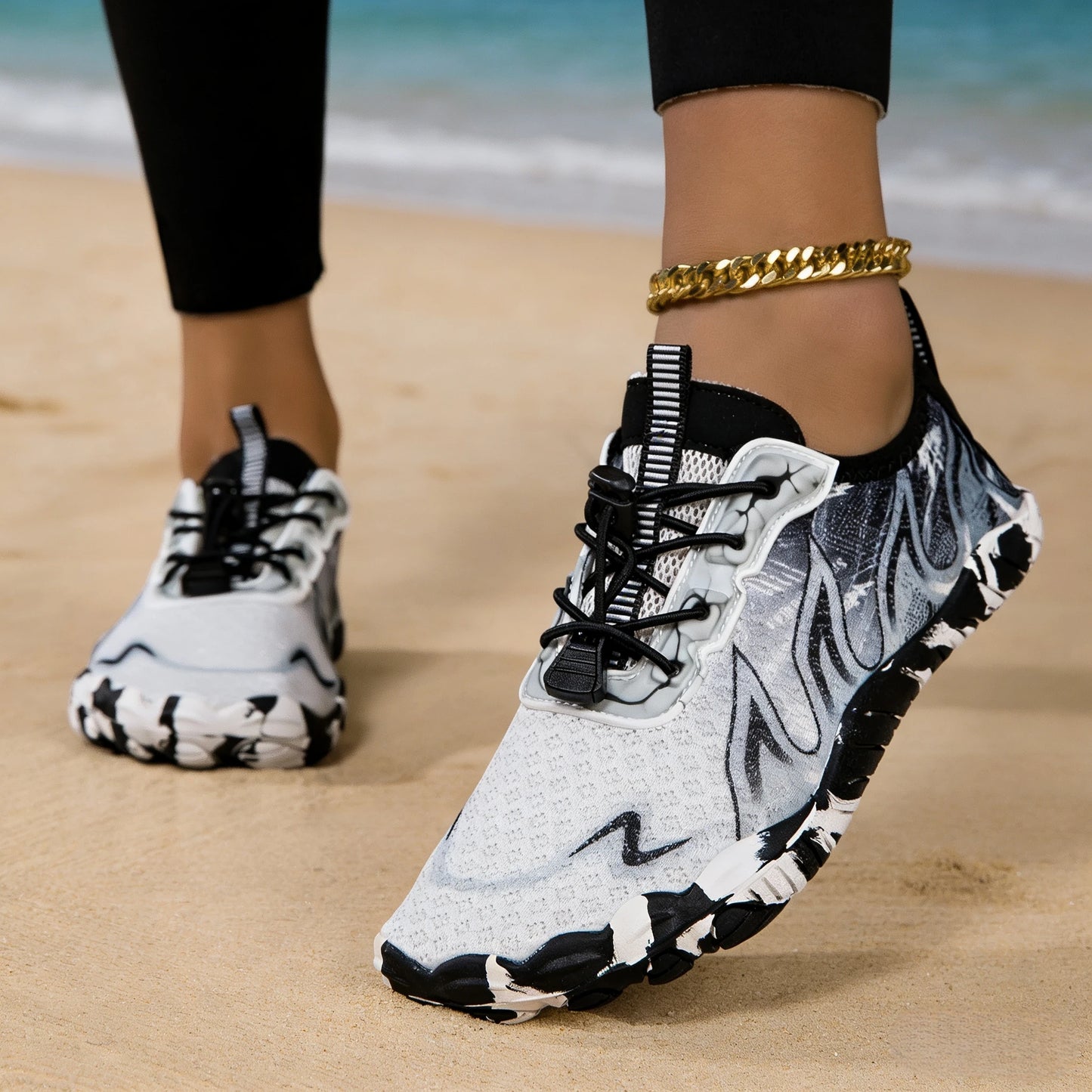 Unisex Nylon Quick Dry Water Shoes Slip On Lightweight Sneakers