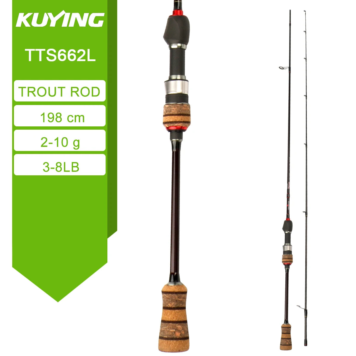 Kuying Teton Spinning Rod 0.8-8g 1-8lb Carbon Baitcaster