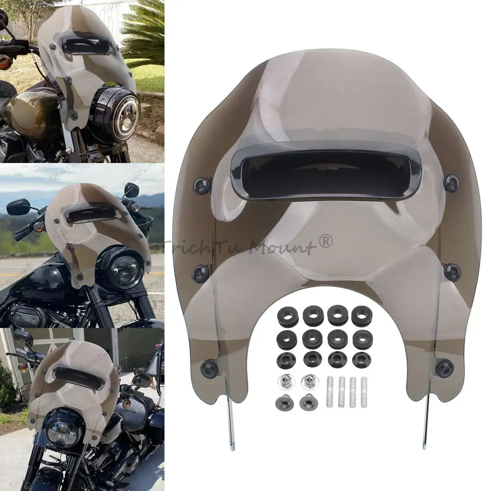 TrichTu Motorcycle Fairing Windshield Brown Tint For Harley Road King