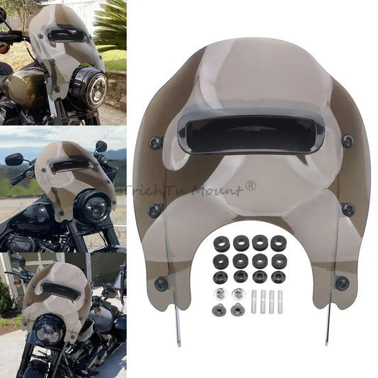 TrichTu Motorcycle Fairing Windshield Brown Tint For Harley Road King