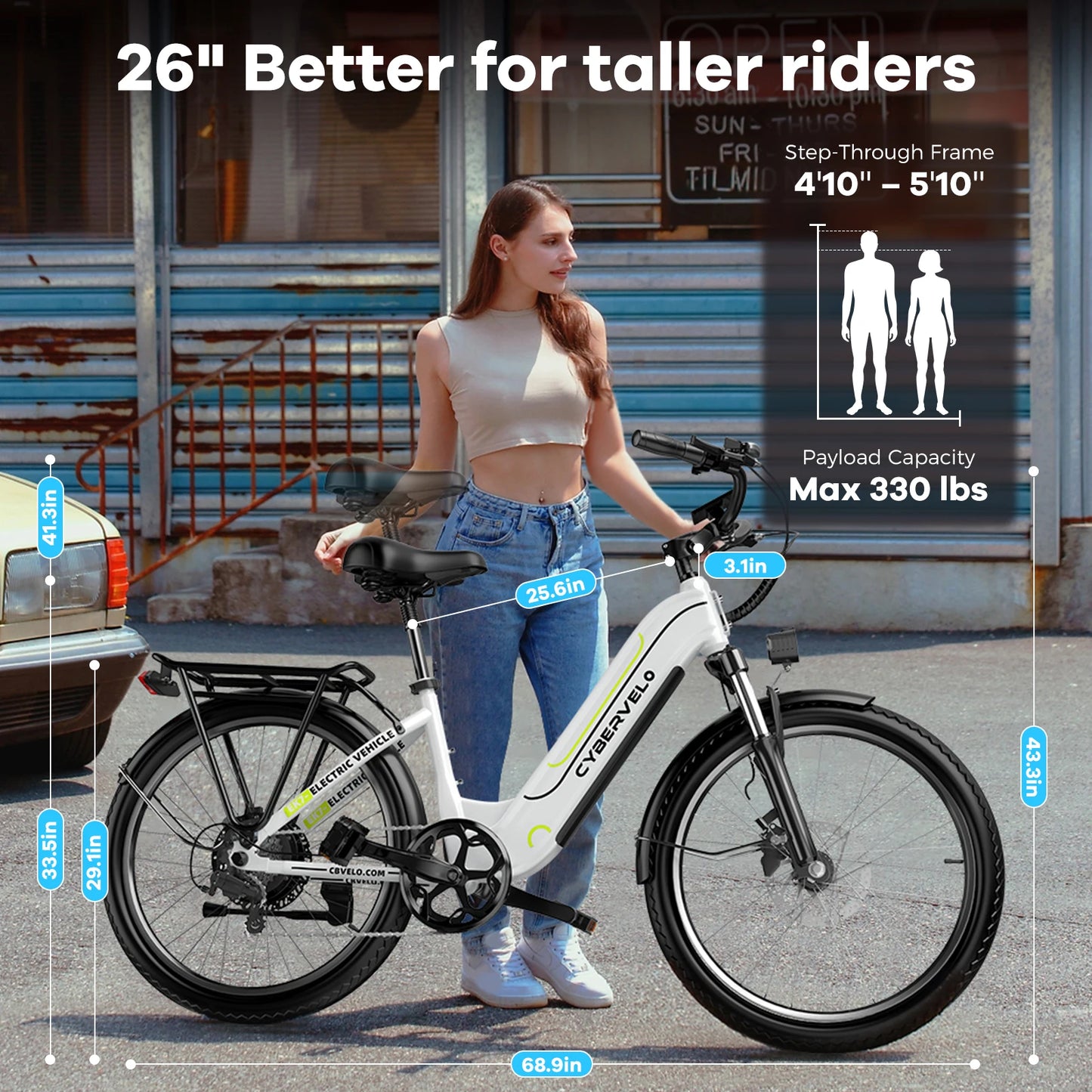 Cbvelo 17 Inch Electric Bike For Adults With Removable Battery