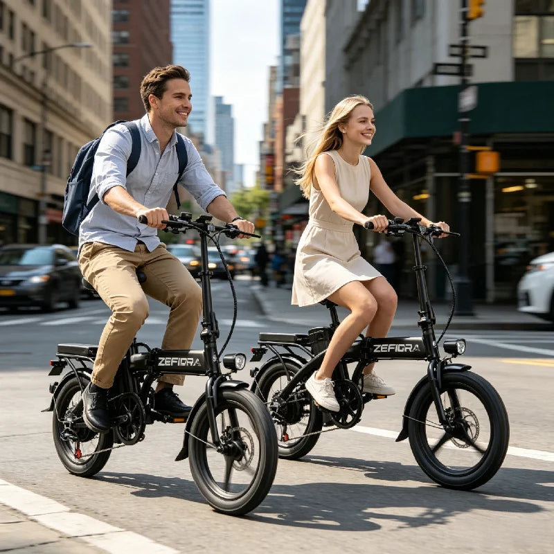 Zefiora Foldable 14 Inch Electric Bike With Brushless Motor