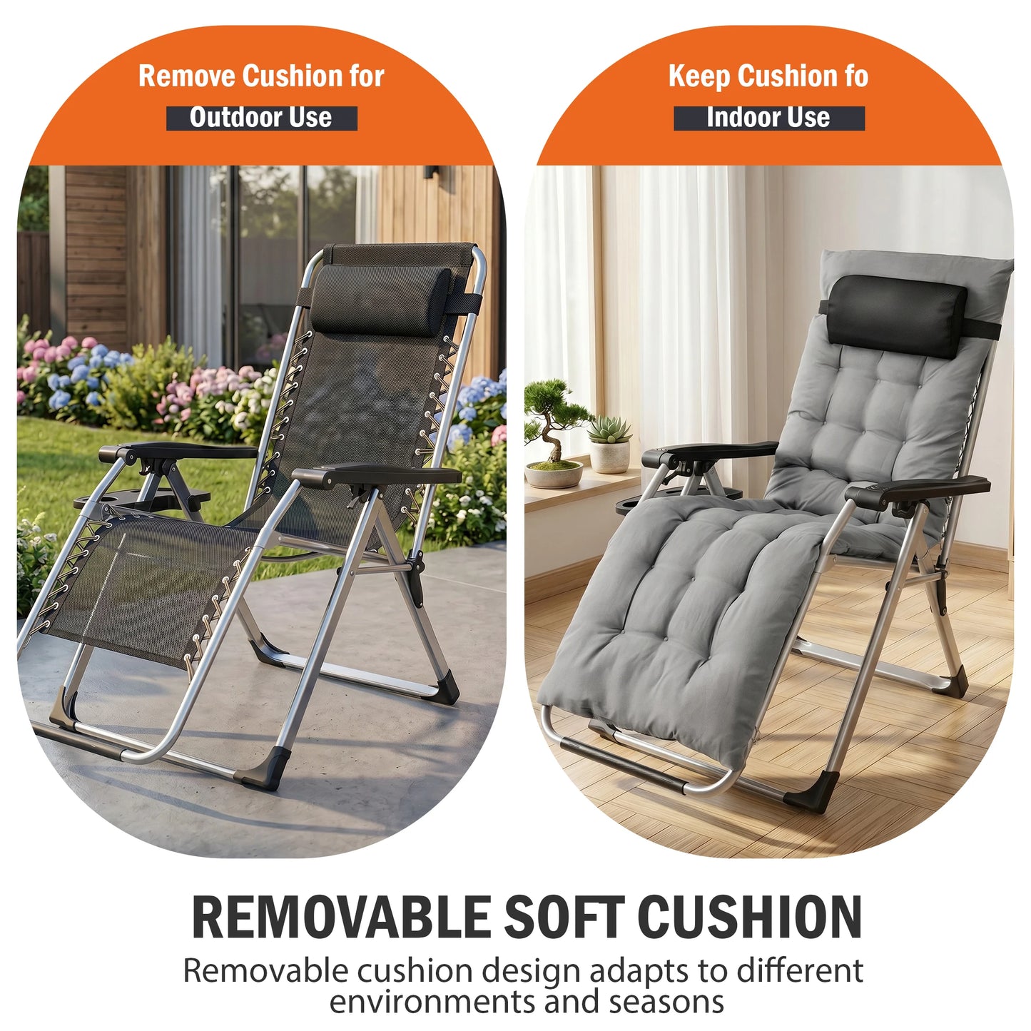 JHK Zero Gravity Reclining Camping Lounge Chair