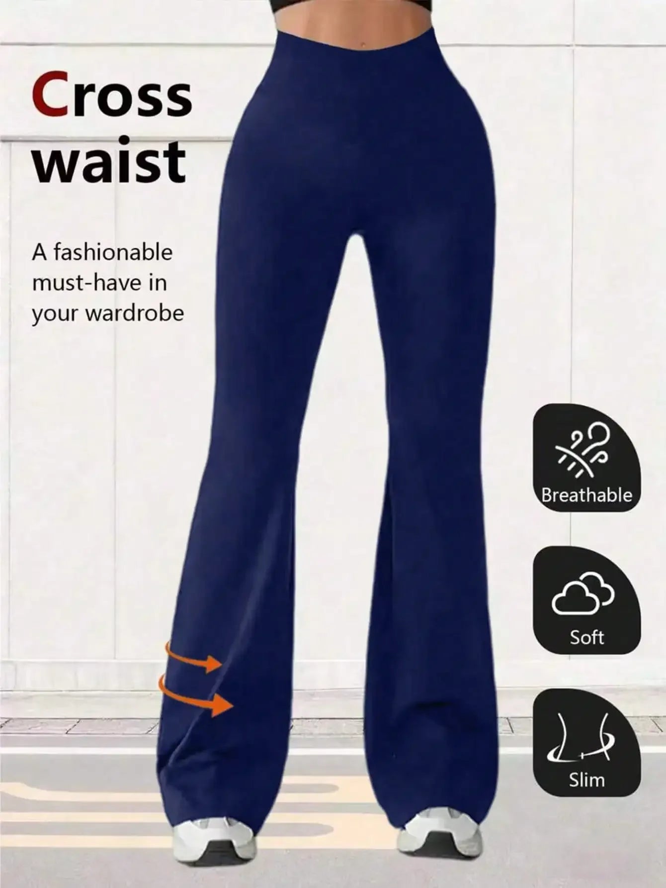 Womens High Waist Flare Yoga Pants Wide Leg For Fitness