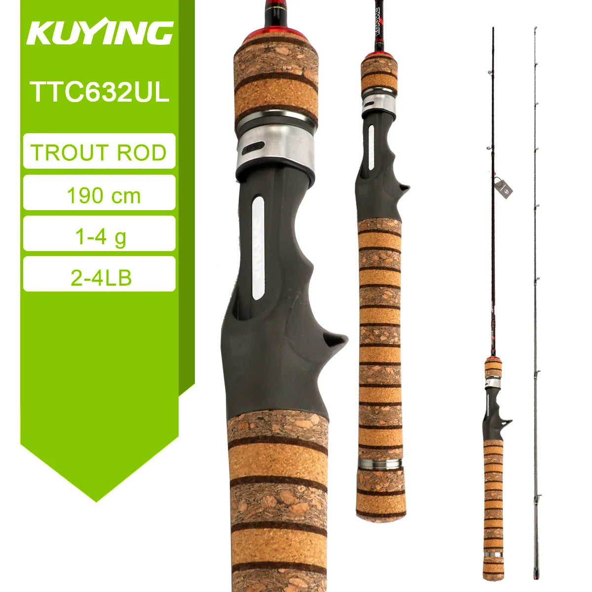Kuying Lure Rod Carbon Baitcasting Spinning River Fishing Rod