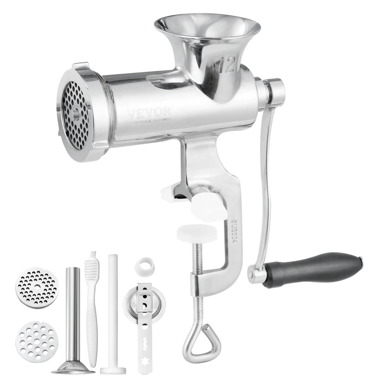 Succebuy Manual 304 Stainless Steel Meat Grinder With Table Clamp