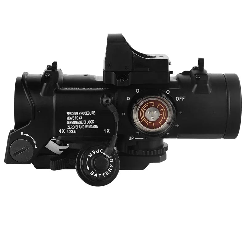Bestsight 1x-4x Fixed Dual Purpose Rifle Scope With Mini Red Dot Sight Hunting