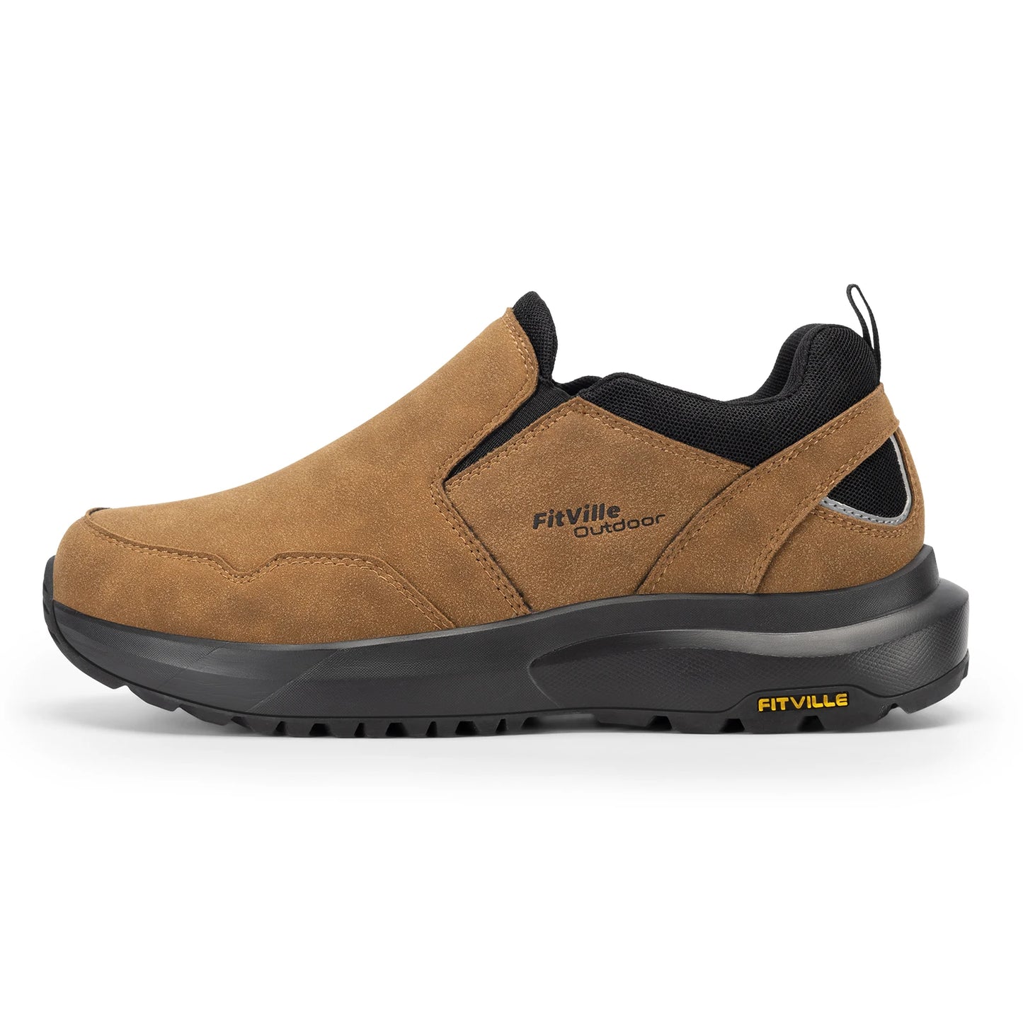 Fitville Men's Extra Wide Slip On Hiking Shoes With Arch Support
