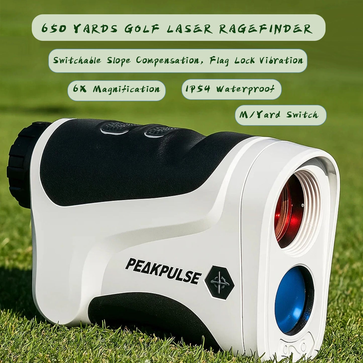 Peakpulse 650Yards Golf Laser Rangefinder With Slope Compensation