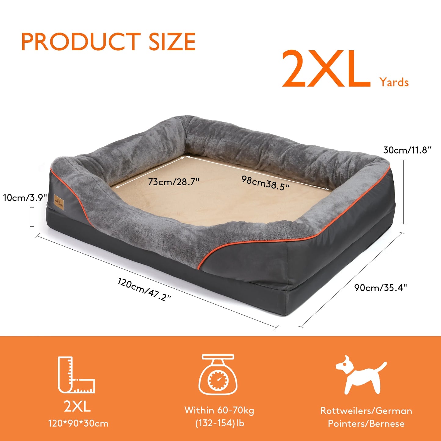 BINGOPAW Anti Allergy Dog Bed Removable Washable Fleece Waterproof Cover