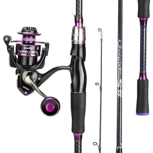 Spinning Fishing Combo Two Piece Carbon Fiber Rod And Reel