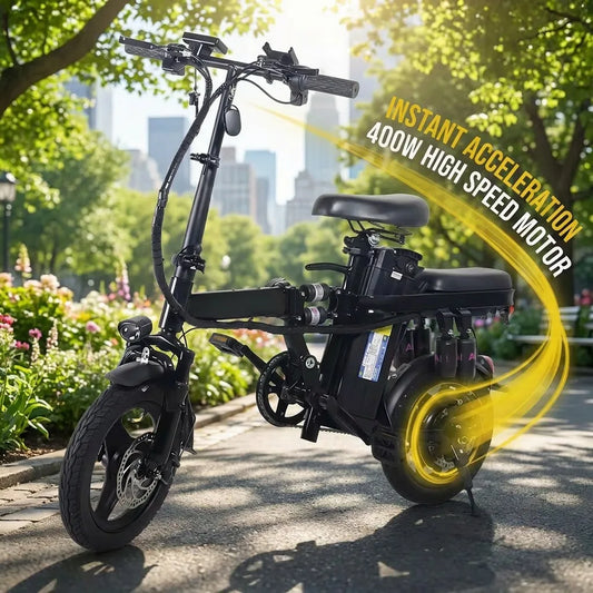 Electric Bike Foldable Adult With Rear Seat 400W Motor