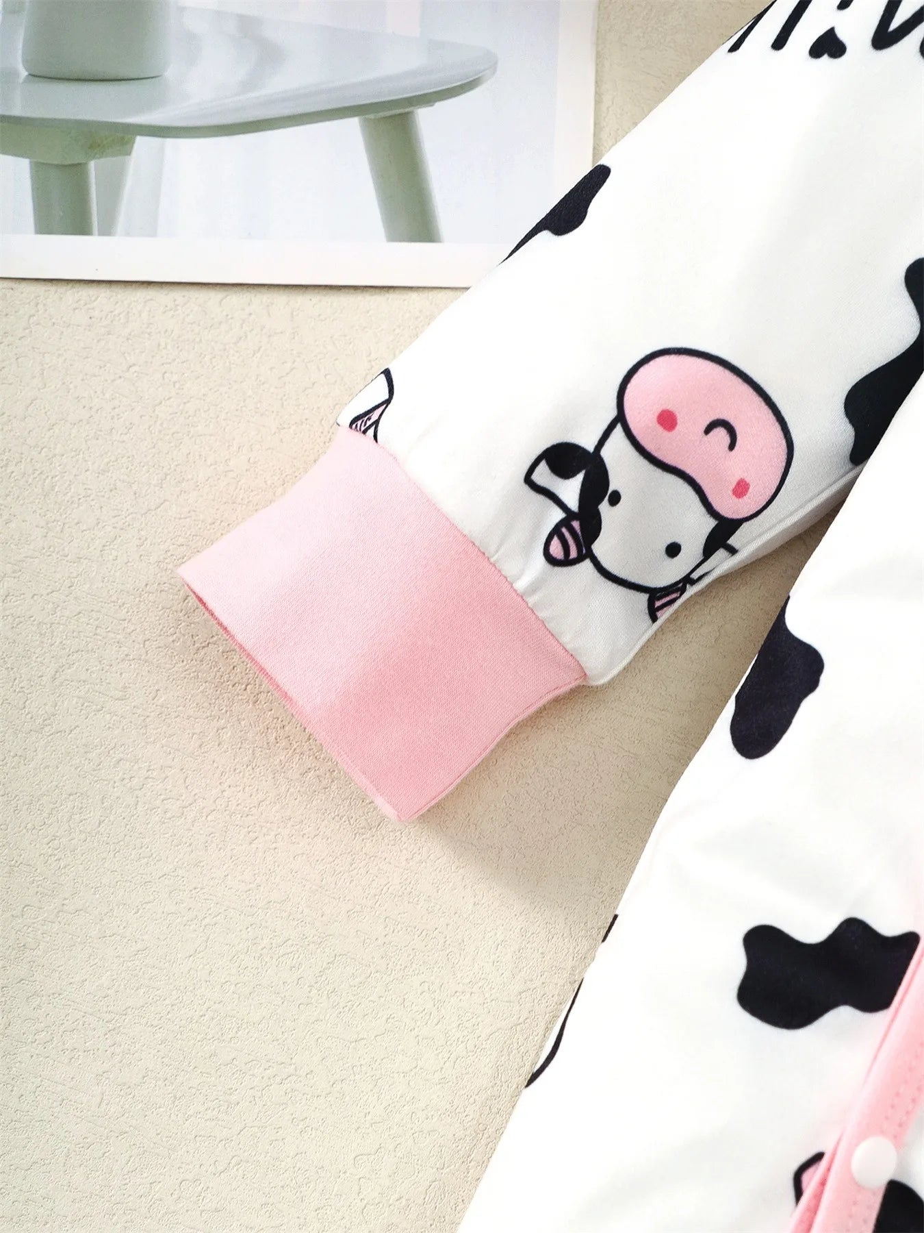 Mioglrie Baby Girl Romper Set Cow Print Jumpsuit Headband