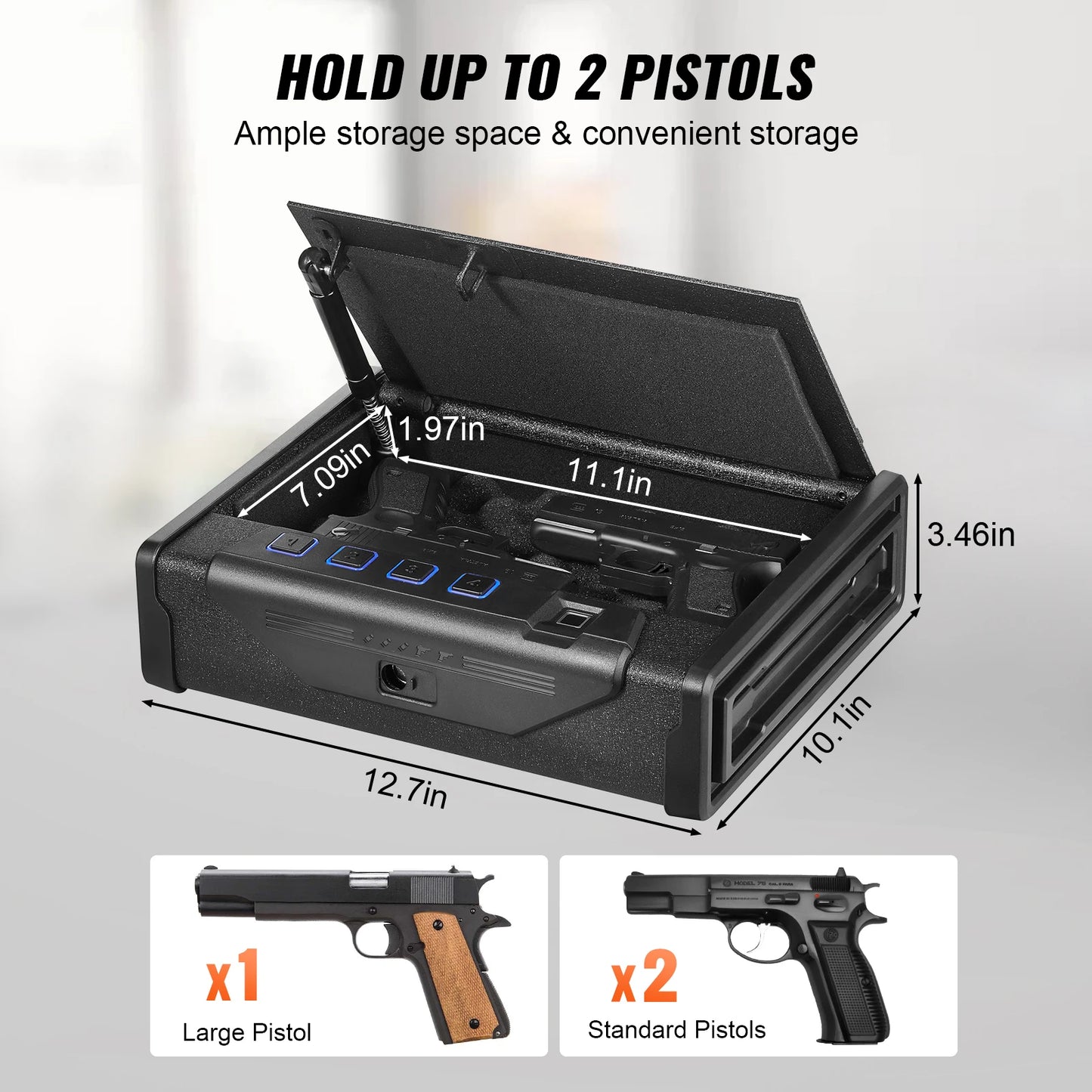 VEVOR Gun Safe 3 Way Quick Access Pistol Safe With Biometric