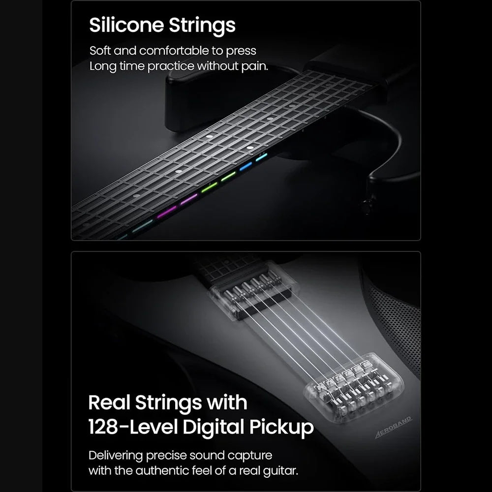 AeroBand Travel Guitar Pain Free Silicone Strings 9 Styles
