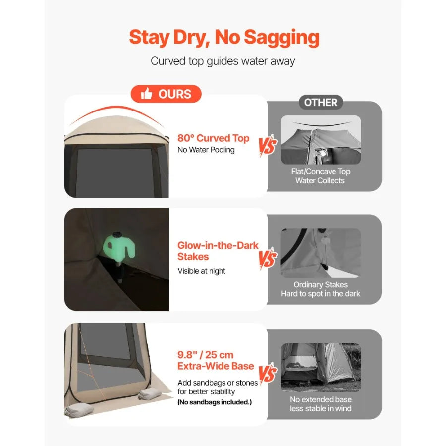 Screen House Pop Up Tent Garden Shelter 4-8 Person